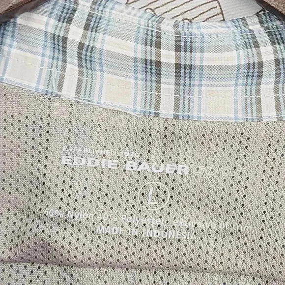 Eddie Bauer Mens Large Plaid Long Sleeve Button-Down Shirt Oudoor - Picture 5 of 8